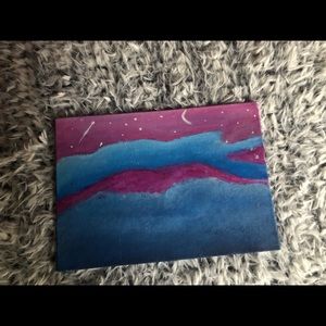 Sunset blue clouds handmade canvas